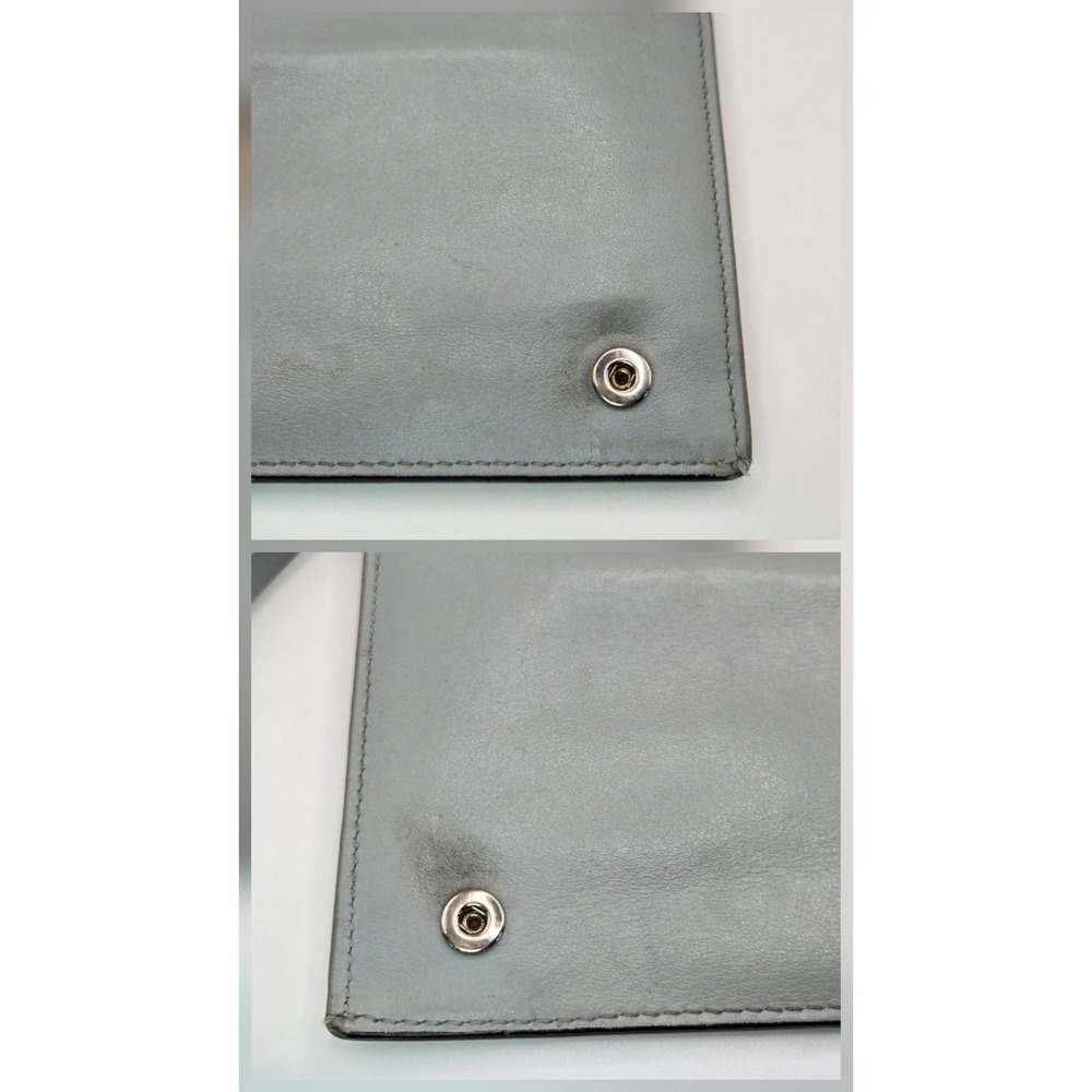 Celine Paris Grey Leather Bifold Long Wallet Made in Italy Suede Lining - Picture 9 of 12